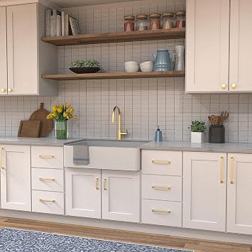 Hickory Hardware 1 Pack Solid Core Kitchen Cabinet Knobs, Luxury Cabinet and Dresser Knobs, Handle Pulls for Doors & Drawers, 1-7/16 Inch, Brushed Golden Brass, Forge Collection
