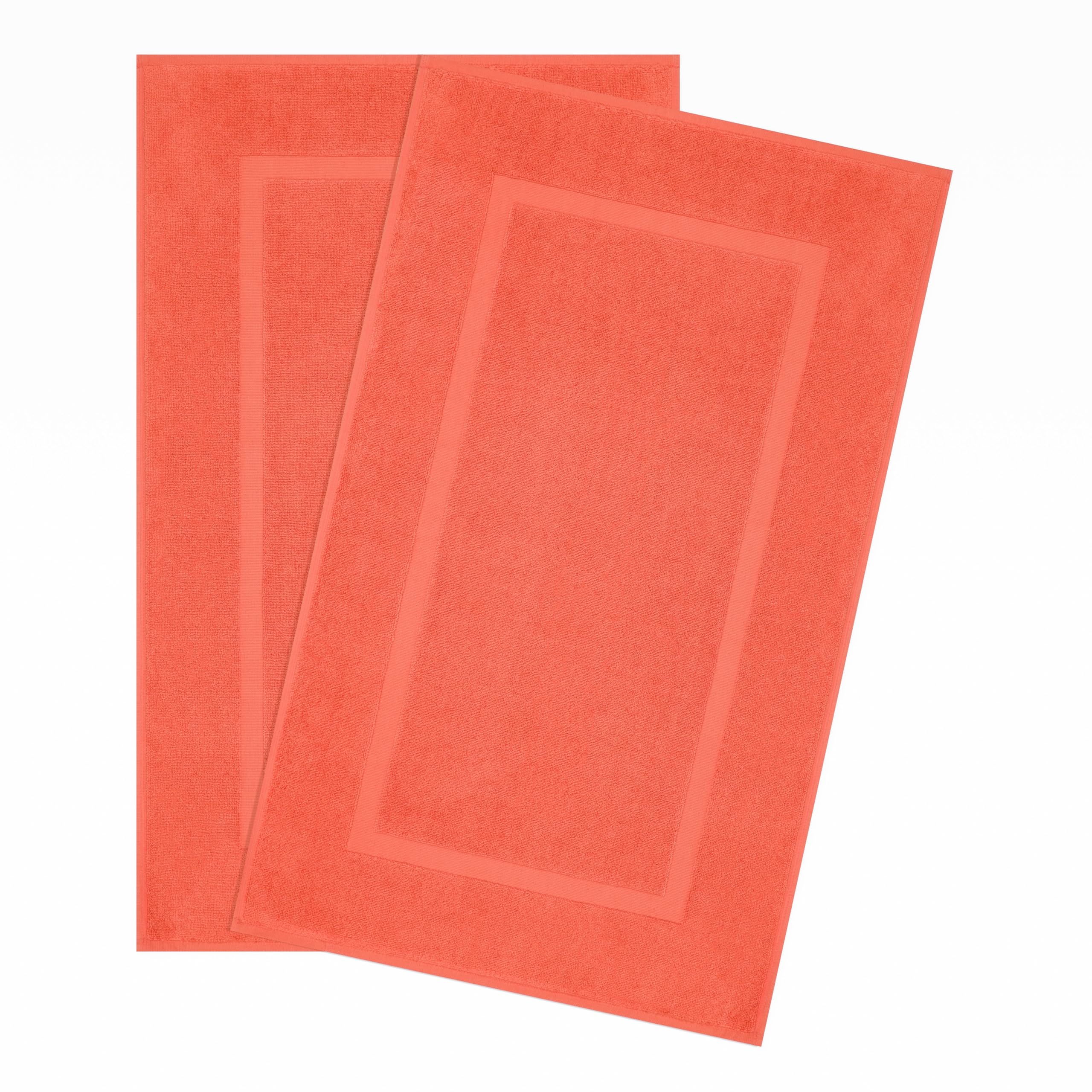 Cotton Paradise 100% Cotton Bath Mats for Bathroom Floor Set of 2 Pack, 20x34 Soft Absorbent Washable Quick Dry Tub Bathmat, Coral Towel Bath Mat โ image 1