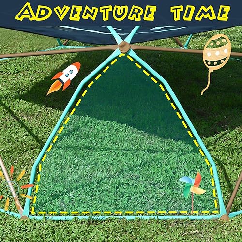 Miniatura 3 de Merax Cúpula de escalada de 13 pies con hamaca, centro de juego para escaladores geométricos al aire libre para niños de 3 a 10 años, soporta 1000
