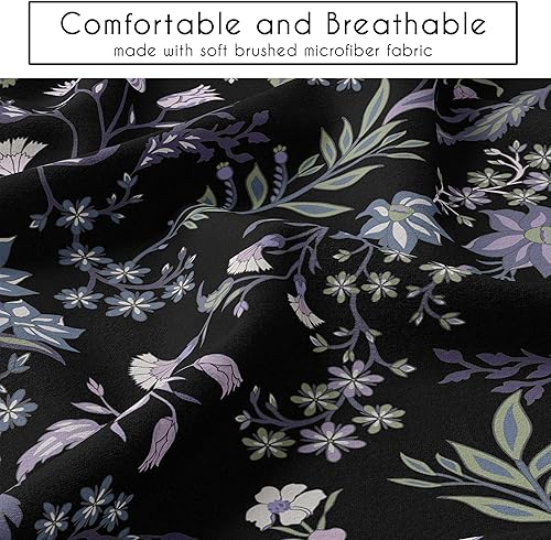 Miniatura 10 de Funda de edredón y funda de edredón con funda de edredón y funda de almohada de 2 piezas, tamaño individual, diseño de flores silvestres en color