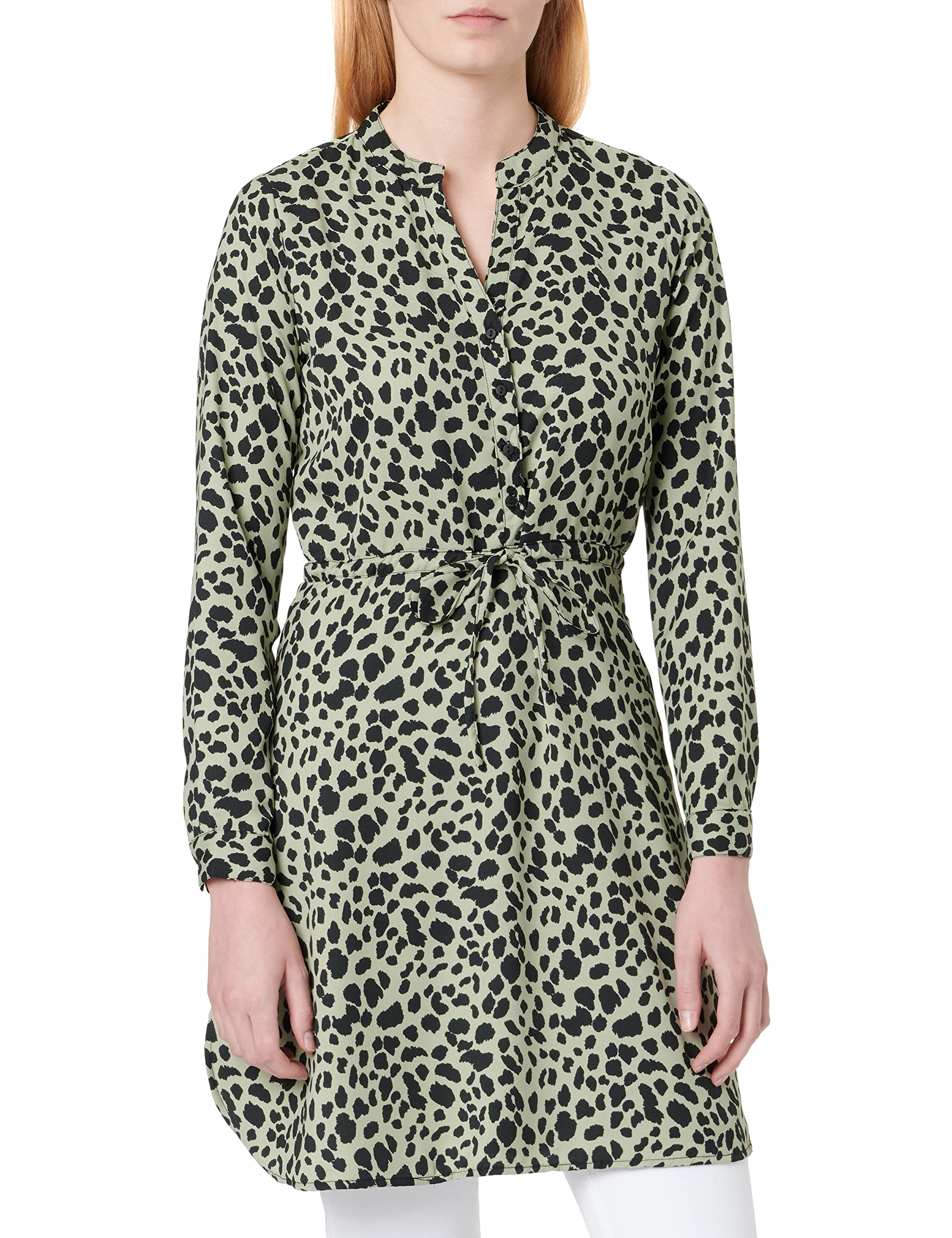 ONLY Damen Onlcory L/S V-Neck Tunic WVN Noos, Grün (Seagrass/Aop:seagrass Animal), XXS