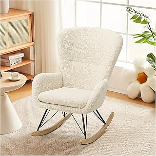 INMOZATA Teddy Rocking Chairs for Adults Sherpa Nursery Rock