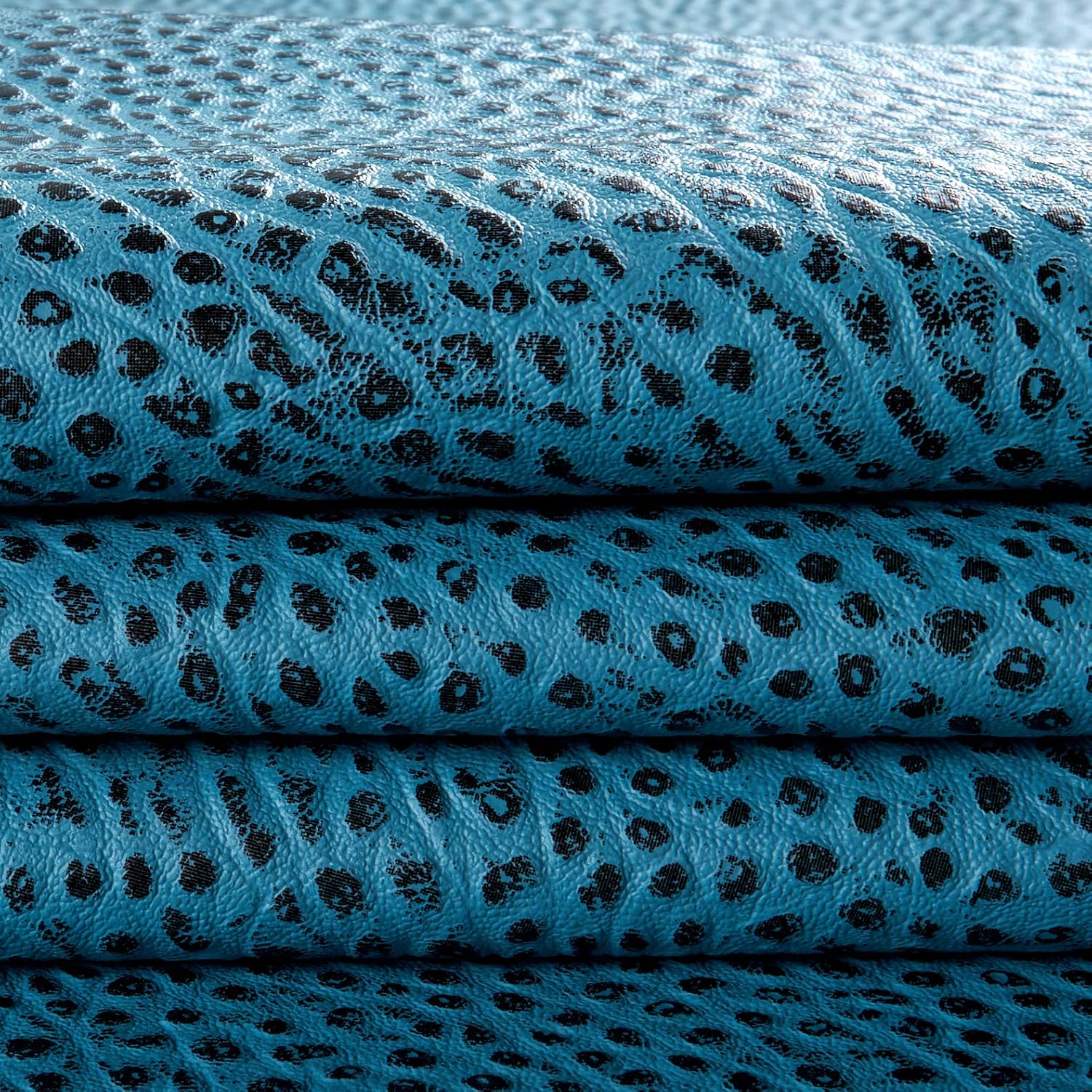 Faux Leather Boca Blue, Fabric by the Yard