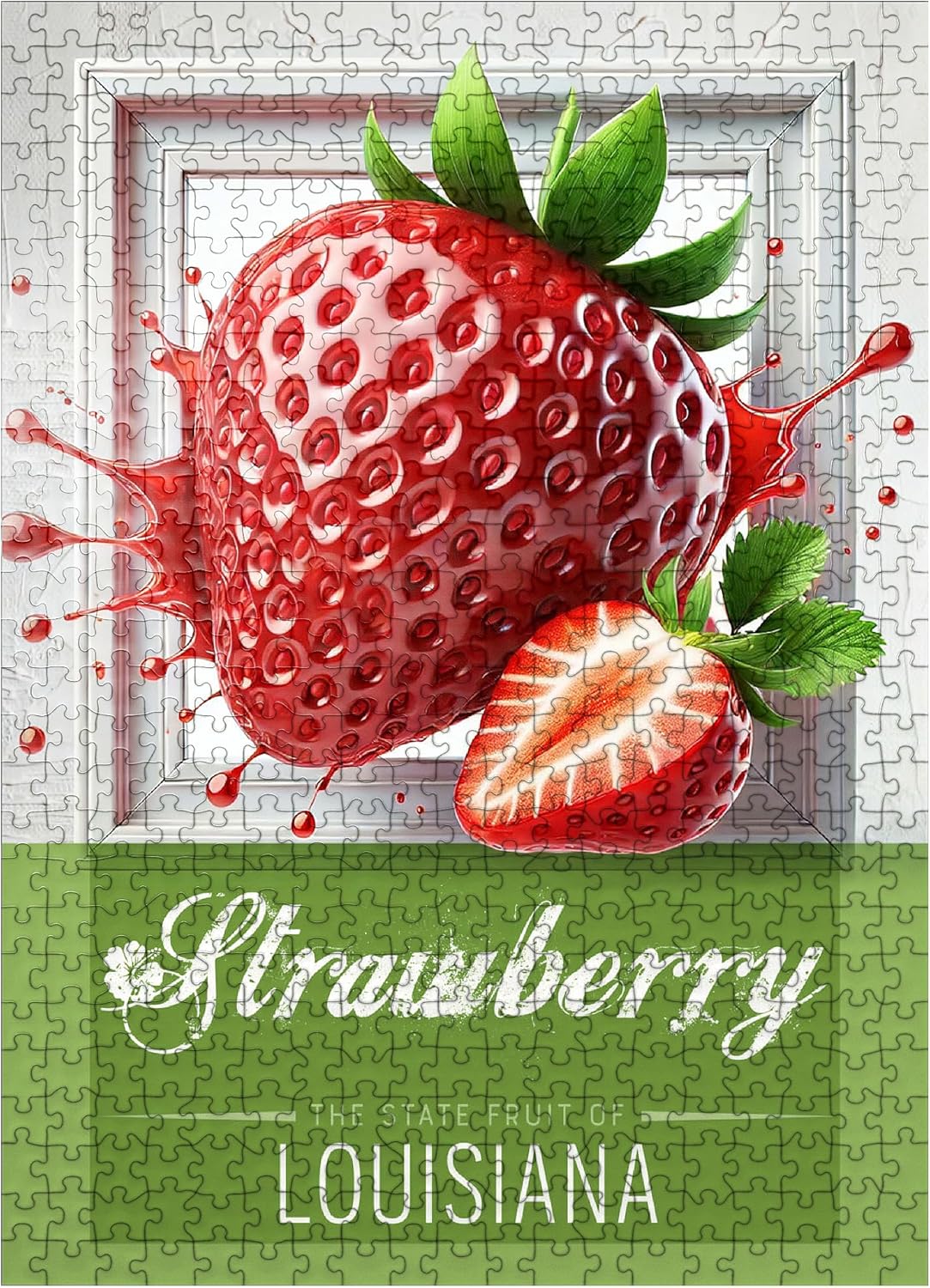 MyPuzzle Colorful Fruits: Louisiana, Strawberry - State Fruits Series - Premium 500 Piece Jigsaw Puzzle for Adults