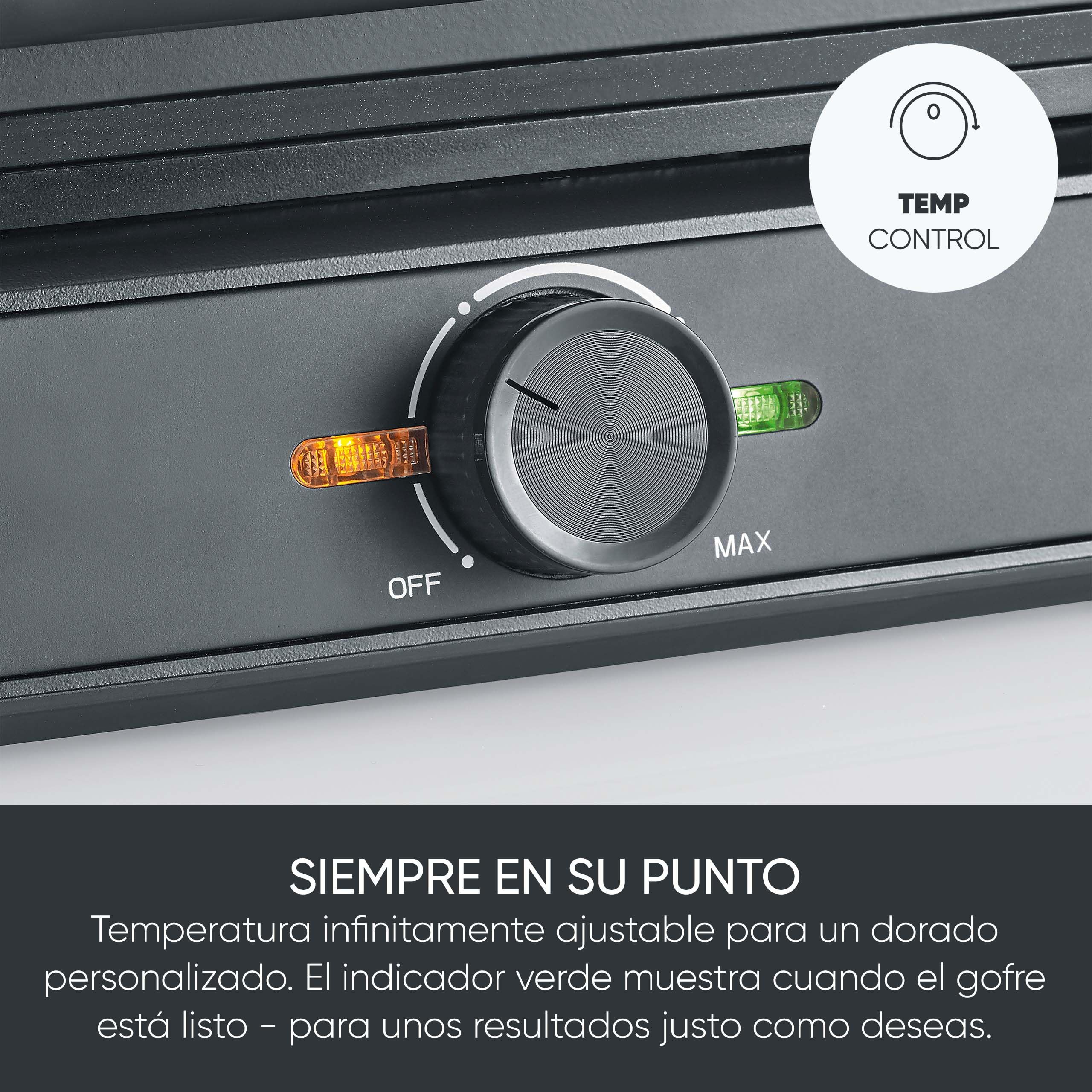 SEVERIN gofrera belga, revestimiento cerámico libre de PFA, con luz indicadora, práctico enrollador para el cable, 1.600 W, negro/acero inoxidable, WA 2130