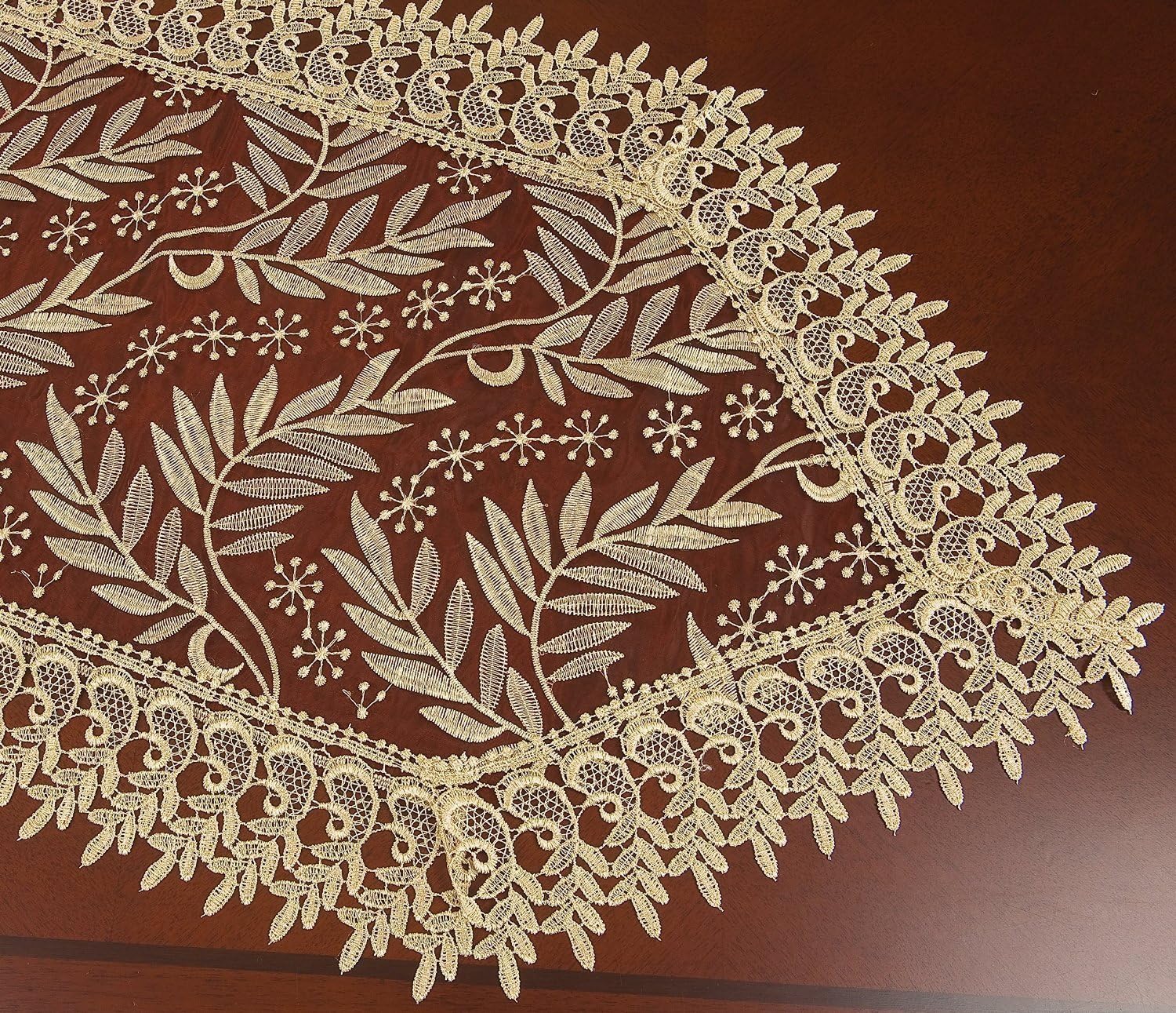Simhomsen Large Burgundy Lace Table Runner 16 × 120 Inch Long