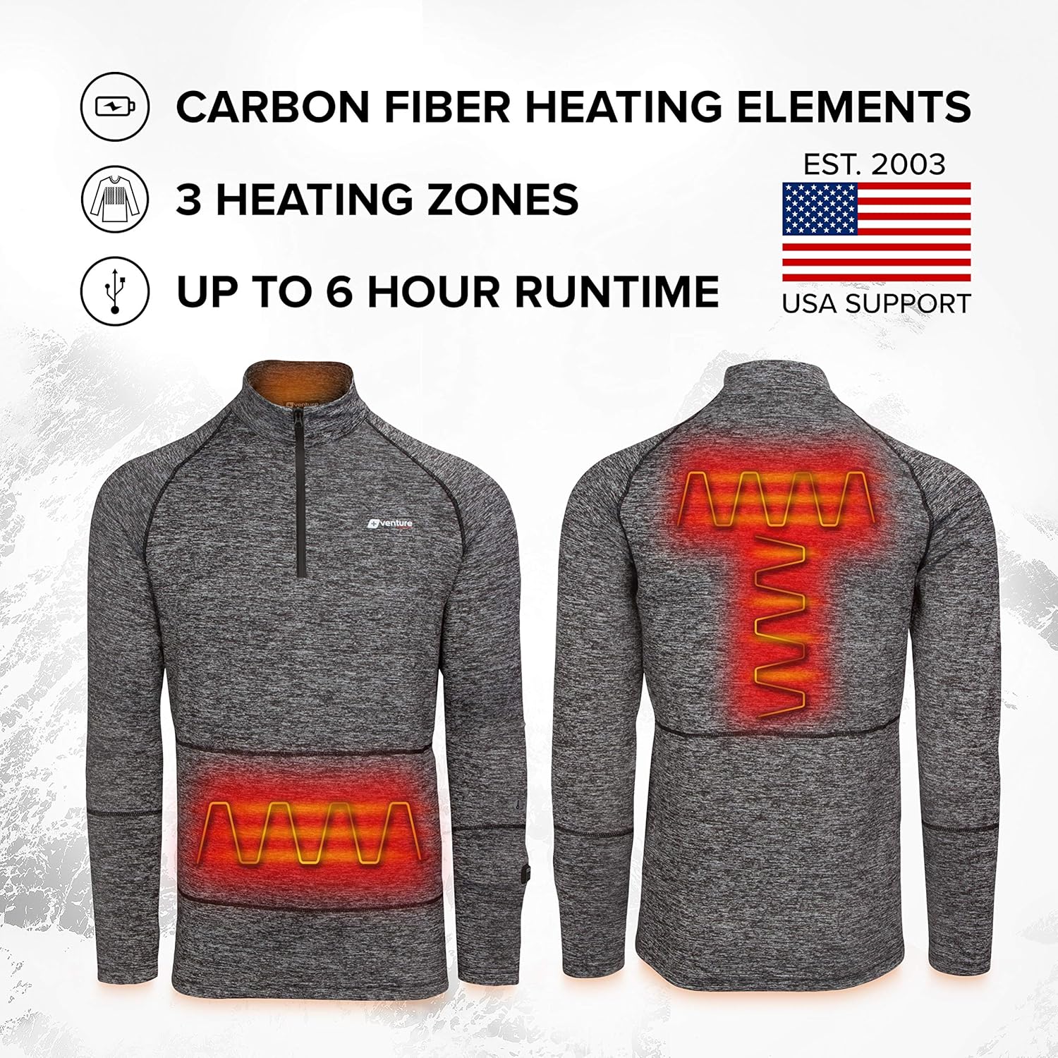 battery heated long johns