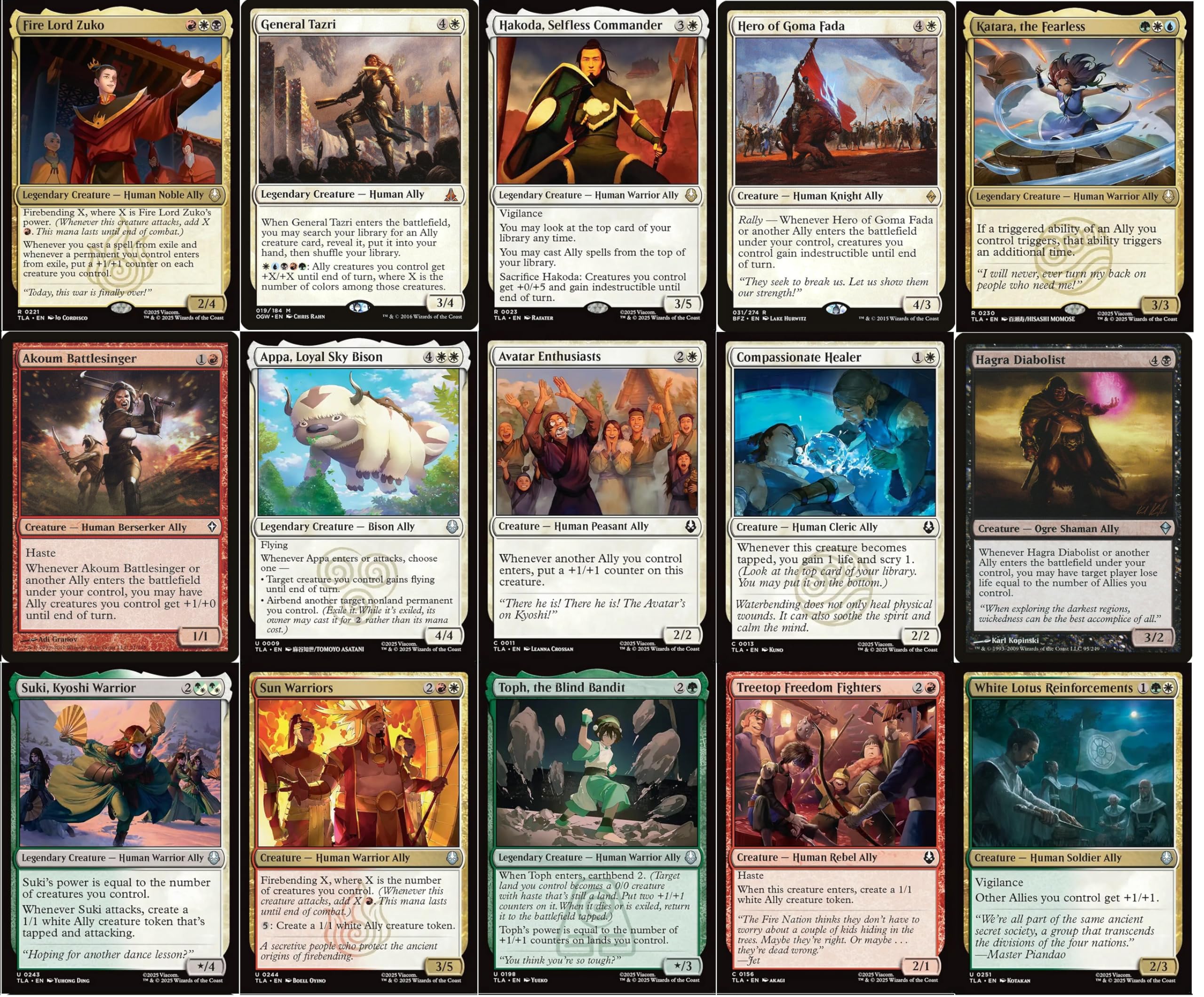 Amazon.com: Avatar: The Last Airbender Magic The Gathering Commander Deck -  Aang's Allies - 5 Color - EDH cEDH - 100 Card - Custom MTG Deck
