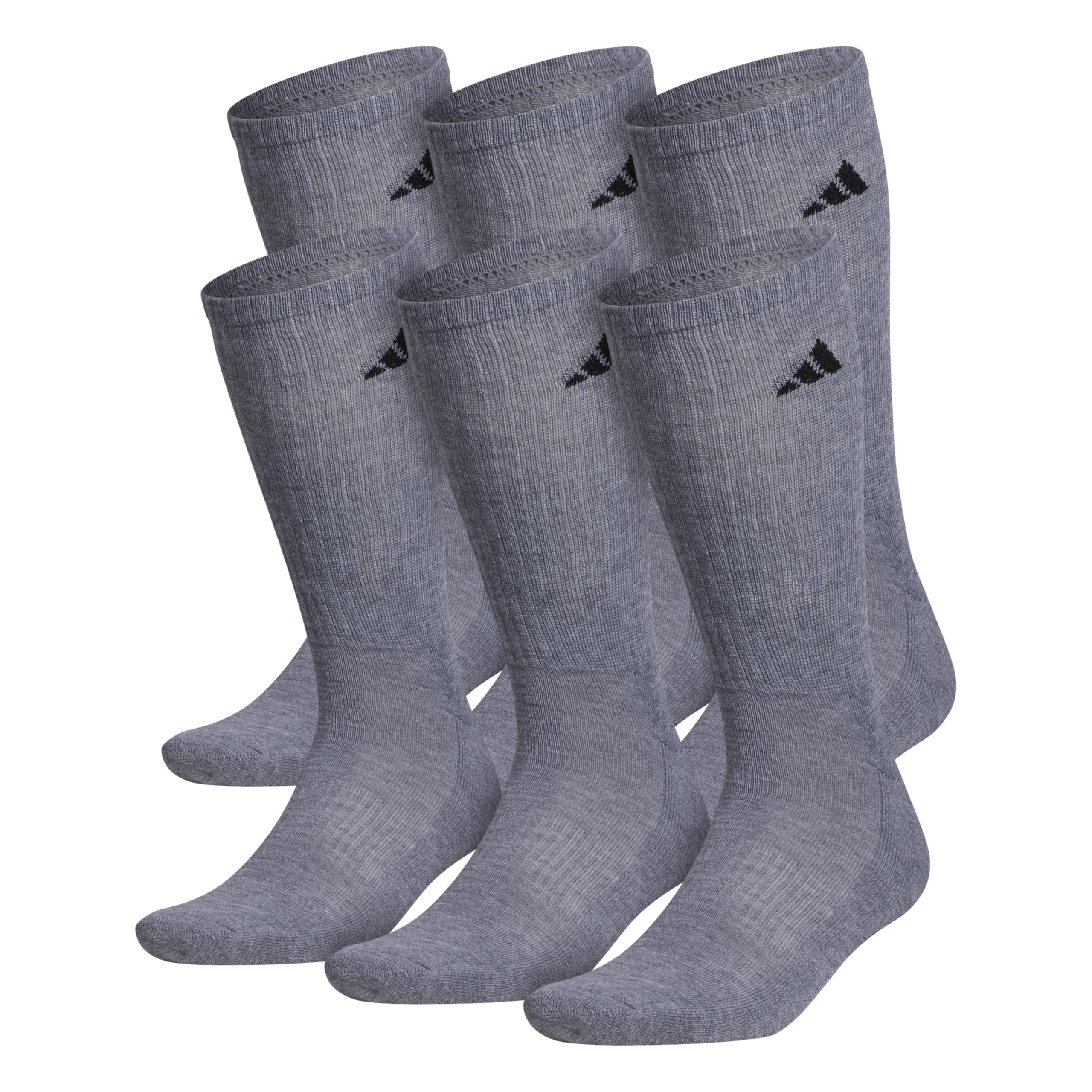 adidasmens Athletic Cushioned Crew Socks With Arch Compression for a Secure Fit (6-pair)