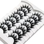Losha False Lashes Natural Look Wispy Faux Mink Eyelashes Resuable Lightweight False Eyelashes 7 Pairs Pack Everyday Lashes