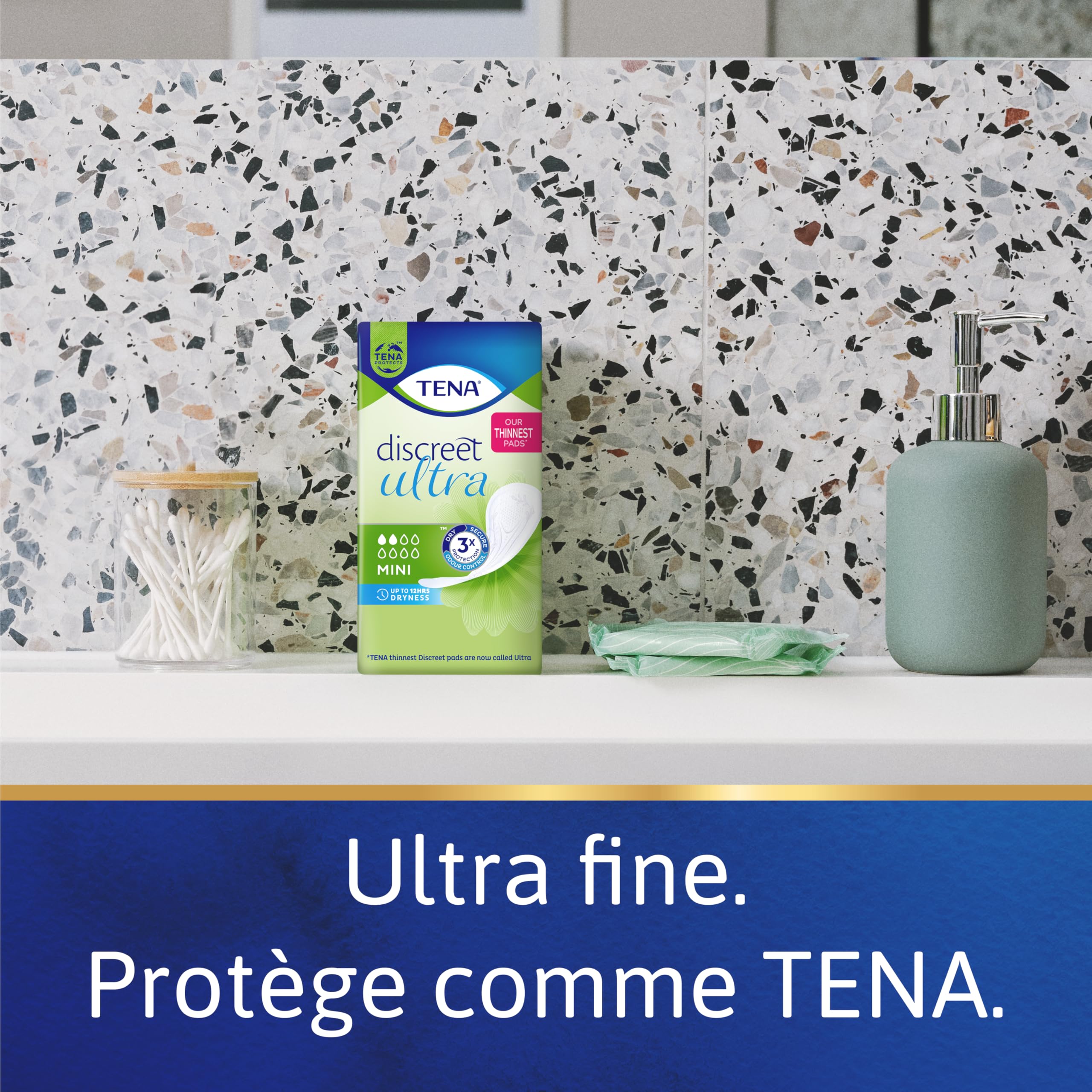 TENA Discreet Mini Serviettes Incontinence Femme Post-Accouchement 120 Pièces