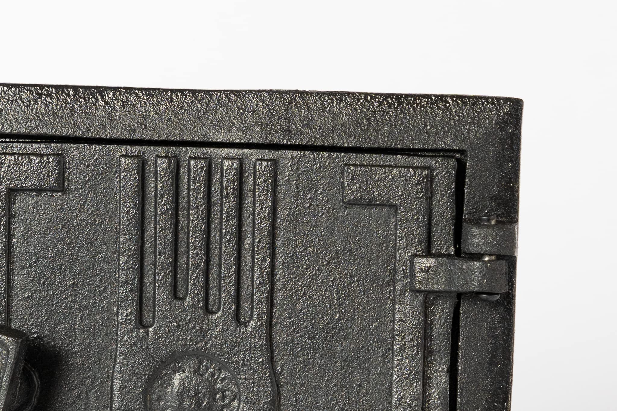 SEZAM Revisionstür für Öfen aus Gusseisen 17 x 3,5 x 17 cm, Kamintür - Klappe - Räumungstür, für Backöfen, Feueröfen & Kamine - schwarz bemalt
