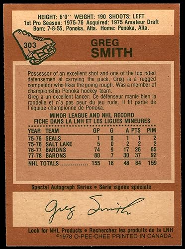 Miniatura 2 de 1978 O-Pee-Chee # 303 Greg Smith North Stars (Hockey Card) EX North Stars