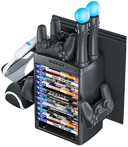 Miniatura 3 de Skywin Charging Station Compatible with PS4 VR Headset - PSVR Charging Stand with Game Disc Rack Headset and Console Stand Cooling Fan Controller
