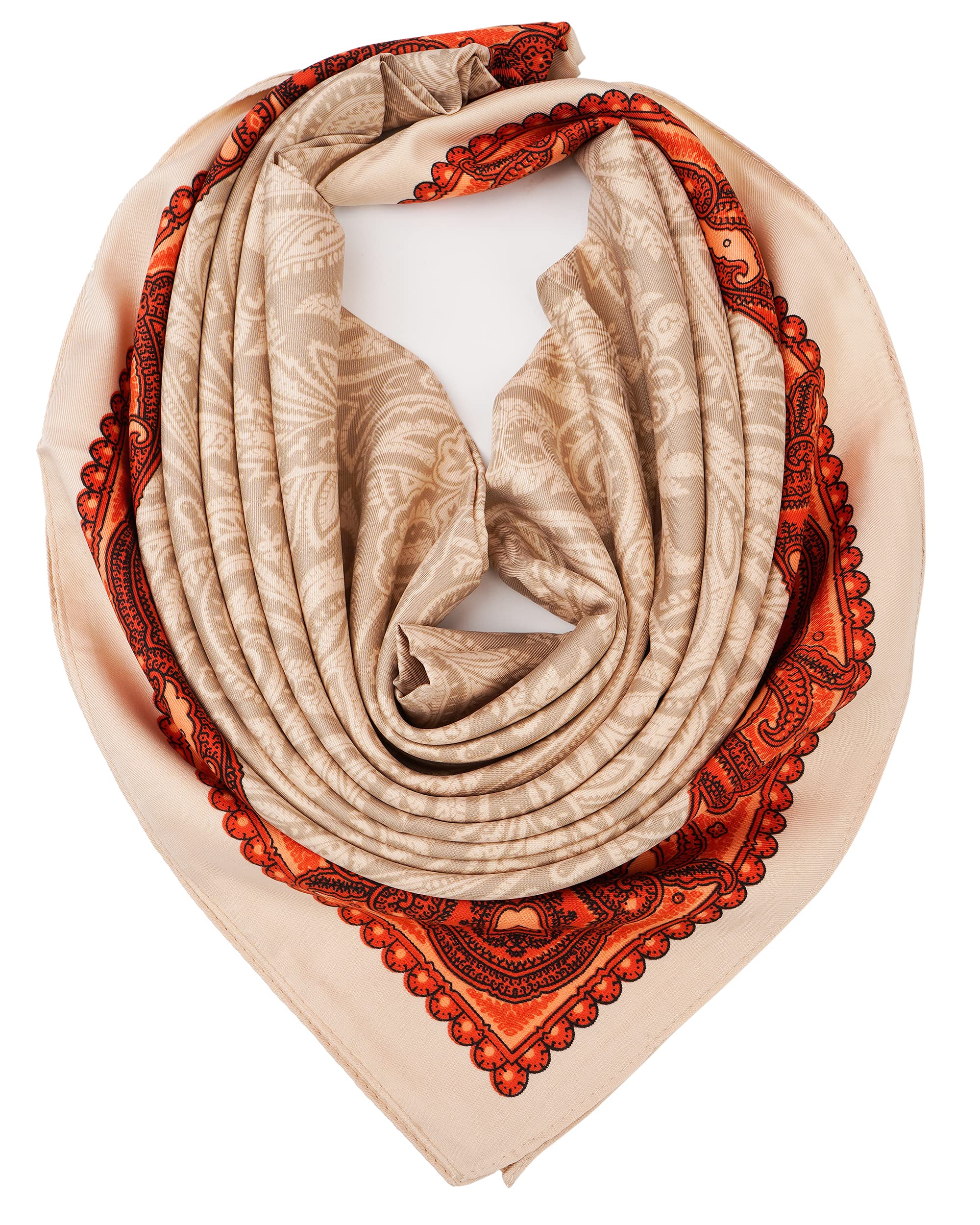 Silk Like Scarf Women's Fashion Pattern Large Square Satin Headscarf