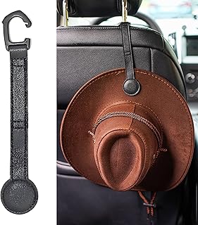 Leather Cowboy Hat Holder with Magnetic Attraction, Car Truck SUV Hat Or...