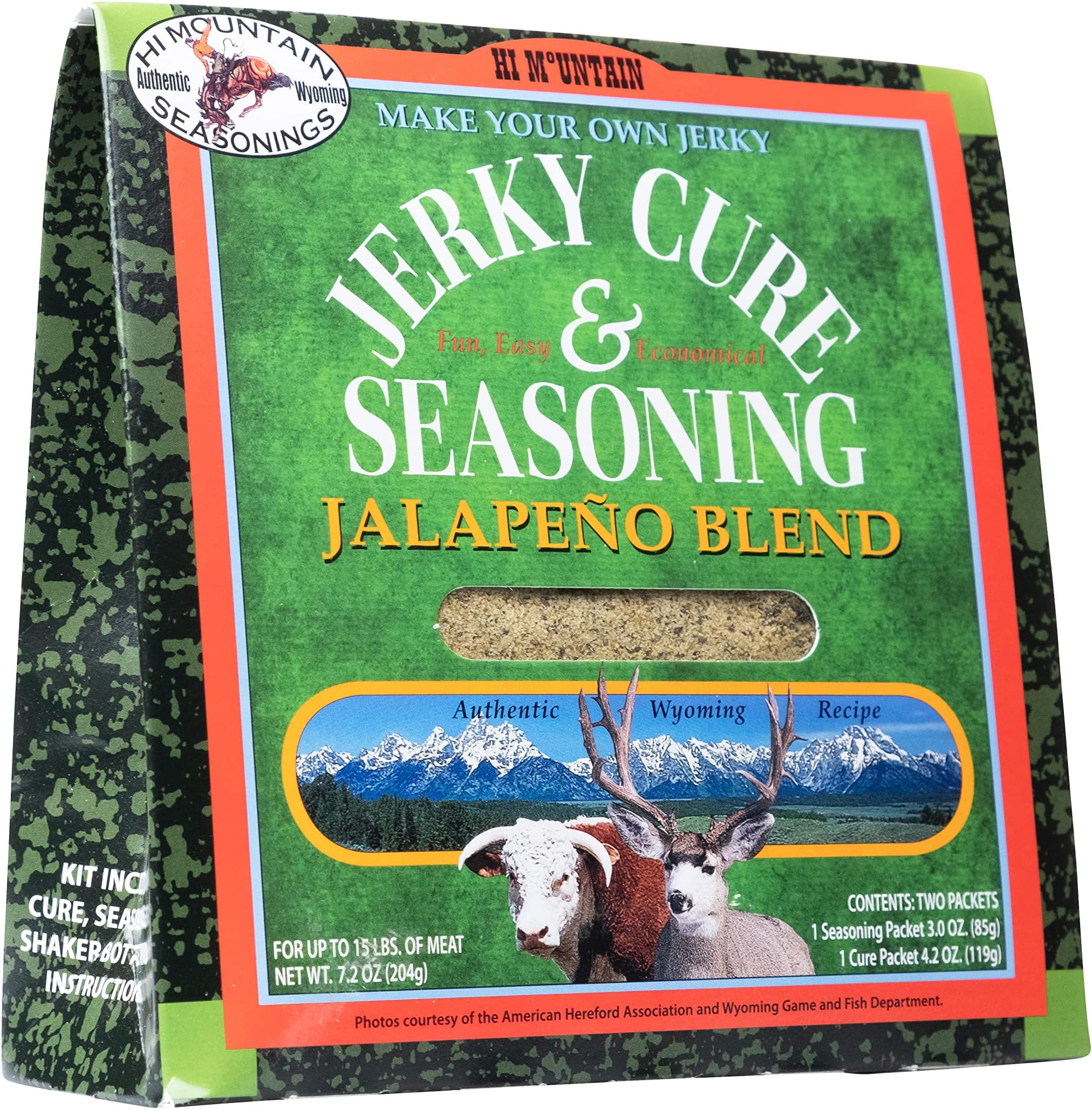 Hi Mountain Jerky Seasoning and Cure Kit | JALAPENO BLEND Beef Jerky Seasoning | Perfect for Beef, Venison, Elk, Deer, & Wild Game | For Smoker, Dehydrator & Oven | Seasons up to 15 lbs of Meat