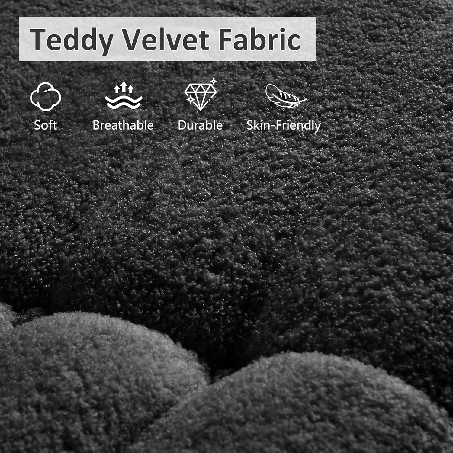 Bean Bag Chairs for Adults, Memory Foam Reading Bean Bag Sofa Chair with Faux Fur Filler, Fireside Floor Gaming Chairs for Living Room, Bedroom and Office(Black, Small) - Image 6