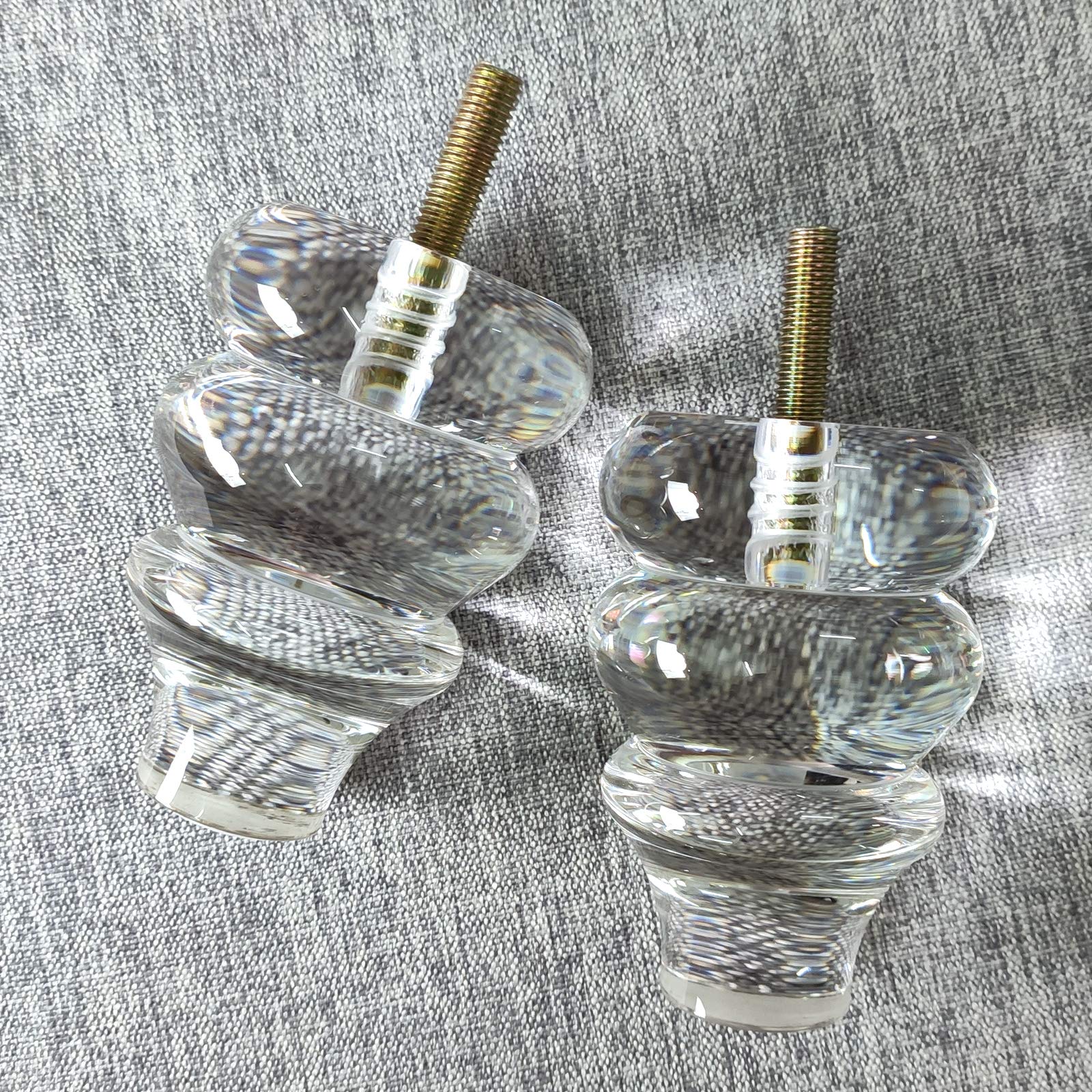 Patas Muebles Acrílico LICTOP | 4 Unidades 100 Mm Calabaza | Soporte Sofá Estable | Transparente Moderno | DIY Repuesto