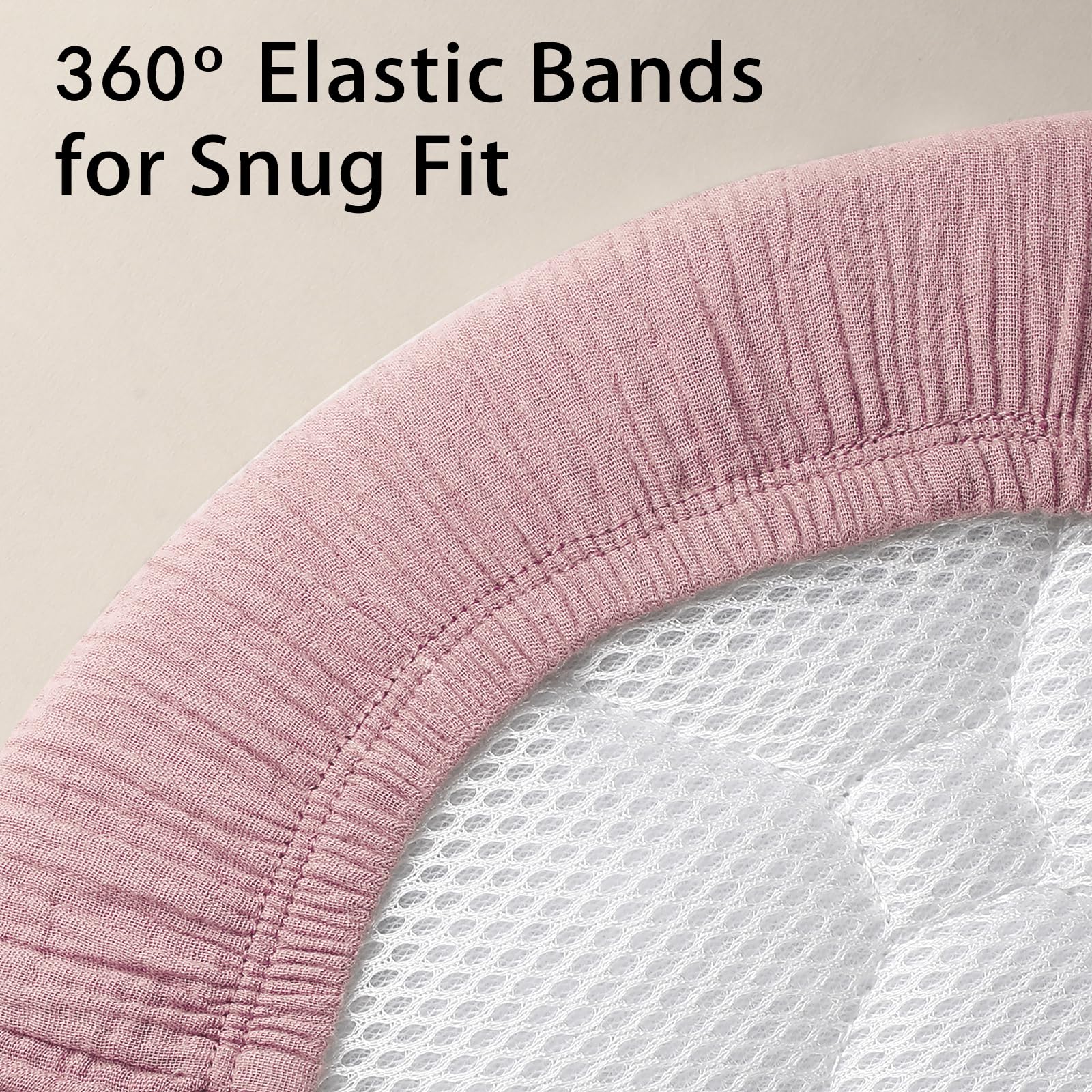 Peepeemax Lenzuola Navicella Universale Lenzuola Culla Neonato Lenzuola Carrozzina Neonato,100% Mussola di Cotone 70x32 70x35 75x35cm 80x40cm (Rosa)