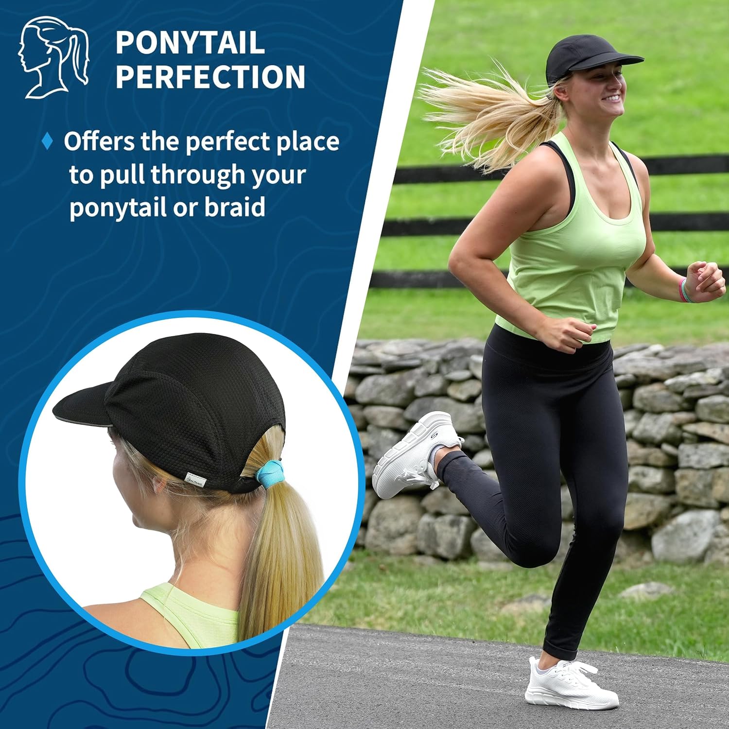 TrailHeads Summer Running Hat for Women with Soft Foam Brim & Reflective Trim – Quick Drying Cap with 5 Panel Design