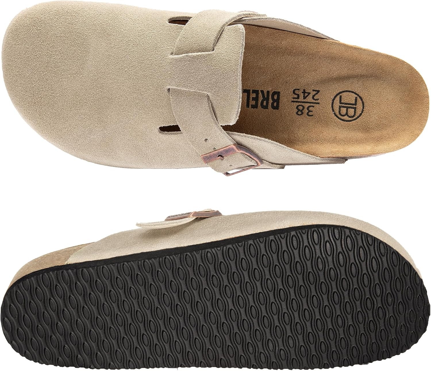 Women's Suede Clogs Men's Slip-On Mules Non-Slip Potato Shoes Arch Support Sandals with Adjustable Buckle for Indoor & Outdoor Use - Image 8