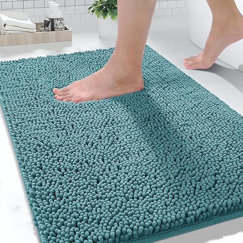 Yimobra Alfombra de baño de felpilla, extra suave, antideslizante, absorbente de agua, gruesa y duradera, lavable a máquina, alfombras de microfibra disponible en Yaxa Colombia