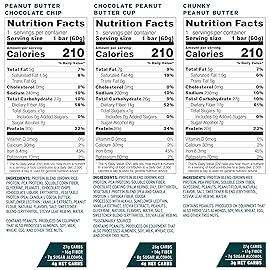 No Cow Vegan Protein Bars, Upgraded Peanut Butter Variety Pack | 20g Plant Based Protein, Gluten Free, Dairy Free, Soy Free, Keto Friendly, Low Sugar, High Fiber Snack Bars | Pack of 12