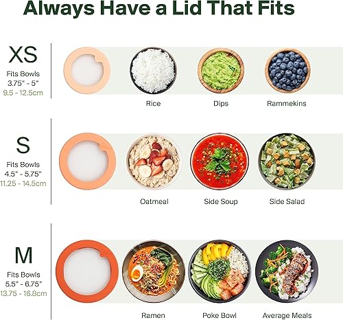 Miniatura 7 de Food Huggers Tapas de repuesto para recipientes de almacenamiento de vidrio, tapas de silicona y vidrio que no se agrietan, se adaptan a la mayoría