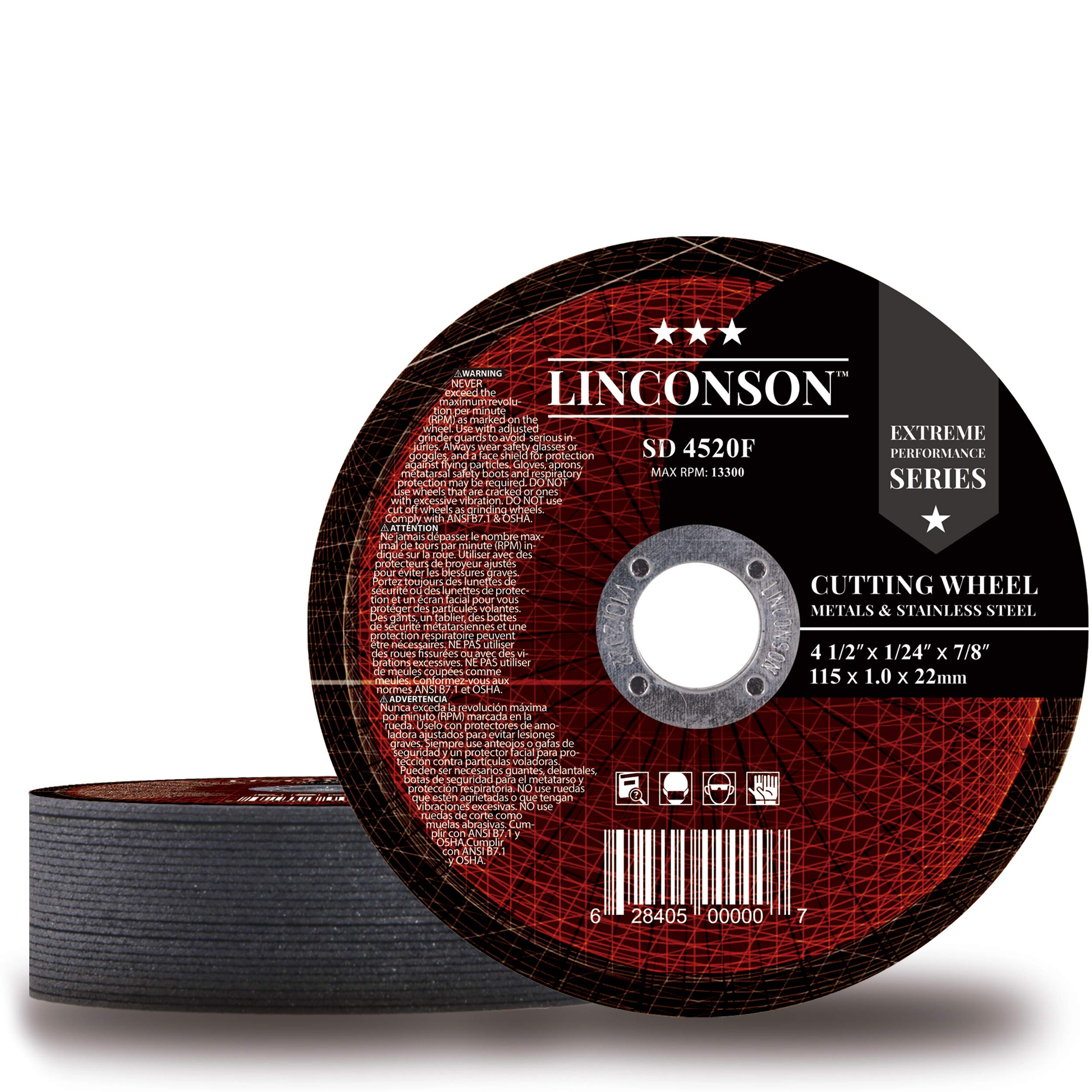 LINCONSON 25 Pack 4.5 Inch Cut Off Wheel For Metal