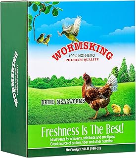 WORMSKING 10LB Dried mealworms 100% Non GMO, High Protein Mealworms for Chickens, Wild Birds, Hedgehogs, Hamsters, Reptiles …