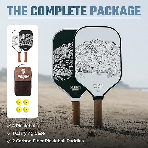 Miniatura 6 de Bison Paddles Carbon Fiber Pickleball Paddle Set of 2 - National Parks Edition Durable Unibody Construction Textured Carbon Fiber Surface Every