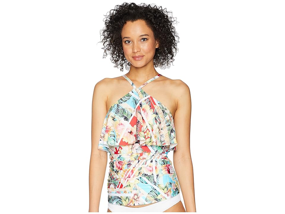 

Jantzen Vintage Tropical Ruffled Tankini (Multi) Women's Swimwear