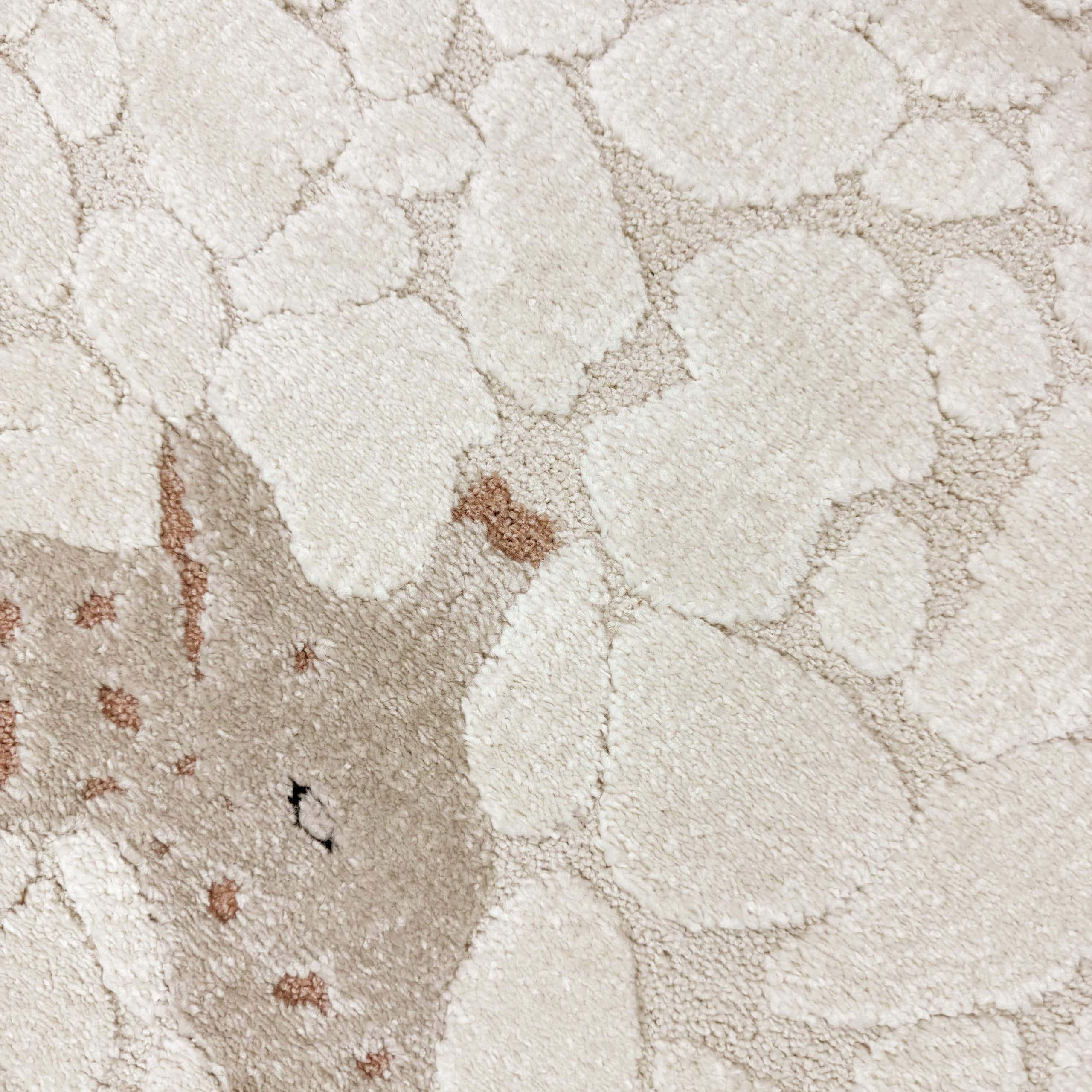 Teppich-Traum Teppich Kinderteppich weich pflegeleicht strapazierfähig niedliche Giraffe mit Blättern Creme grün, 120 x 170 cm