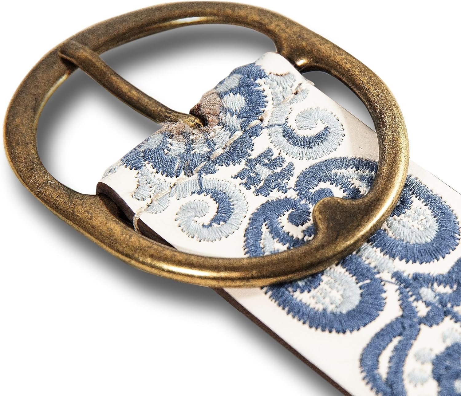Lucky Brand Women's Embroidered Leather Belt | Stylish | Classic | Western-Inspired | American Heritage | Jean | Pant