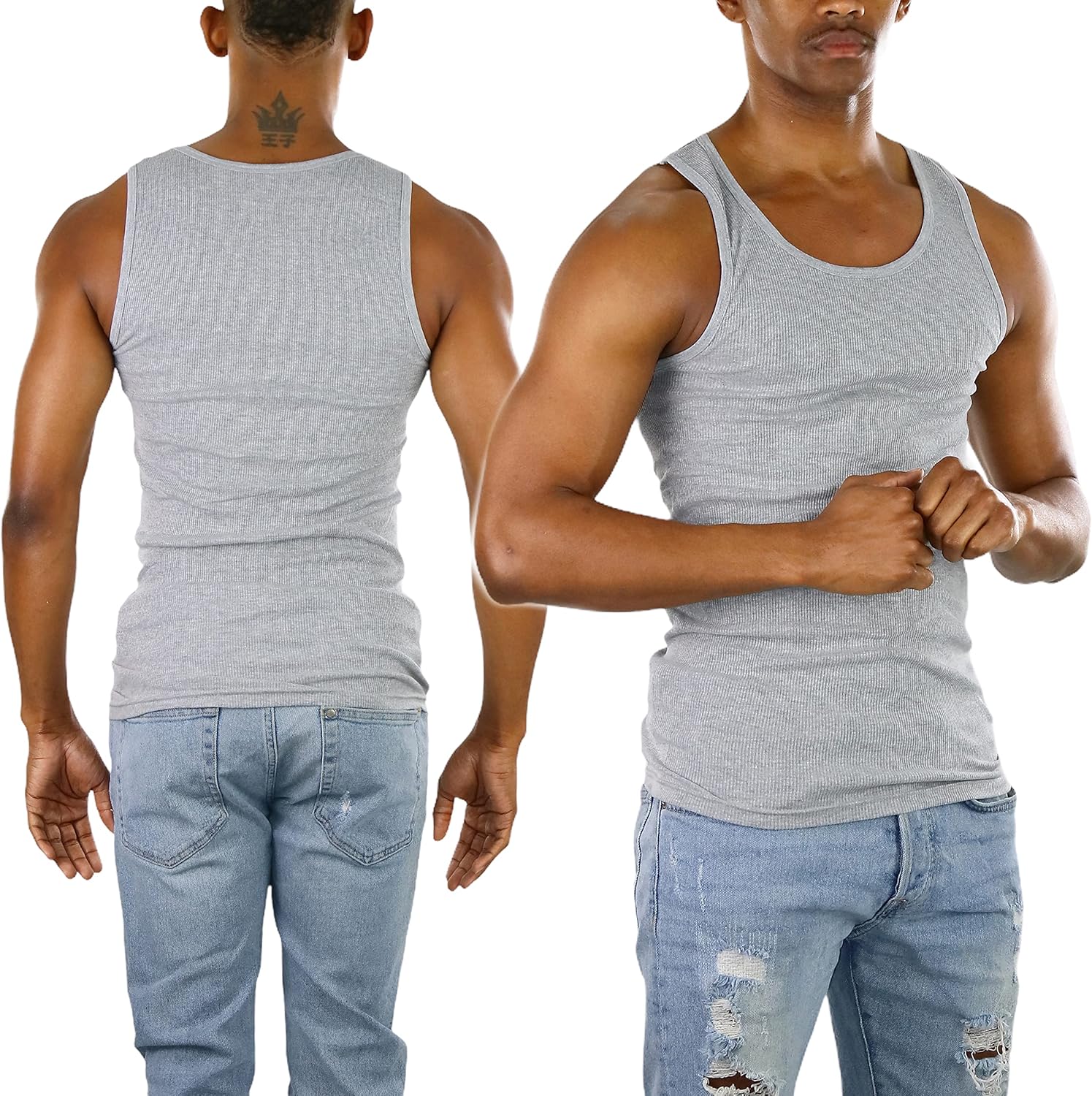 ToBeInStyle Men’s Long Muscle Tank Top Workout A-Shirt - Image 2