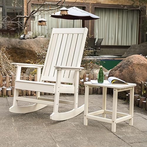 Miniatura 6 de Ez-Care Tek-Wood Adirondack Rocker, color blanco