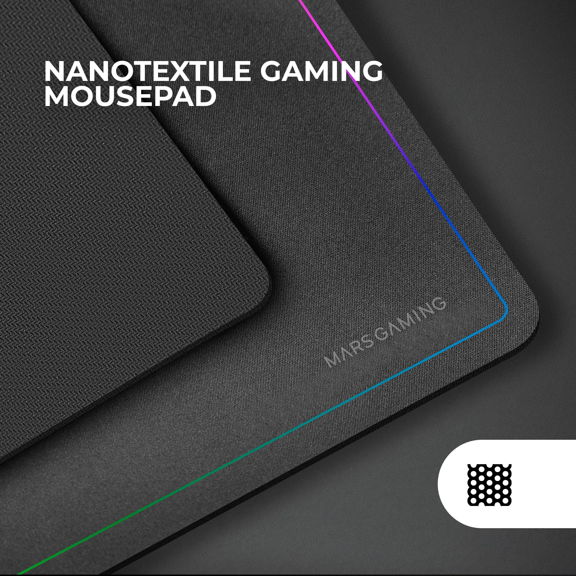 Mars Gaming MCP124PRO, Espagnol, Combo Gaming 4en1, Clavier RGB H-Mech avec Repose-Poignets, Souris RGB 3200DPI et Switches HUANO, Casque FRGB, Tapis Nanotextile 36x26cm, Multiplateforme, Noir