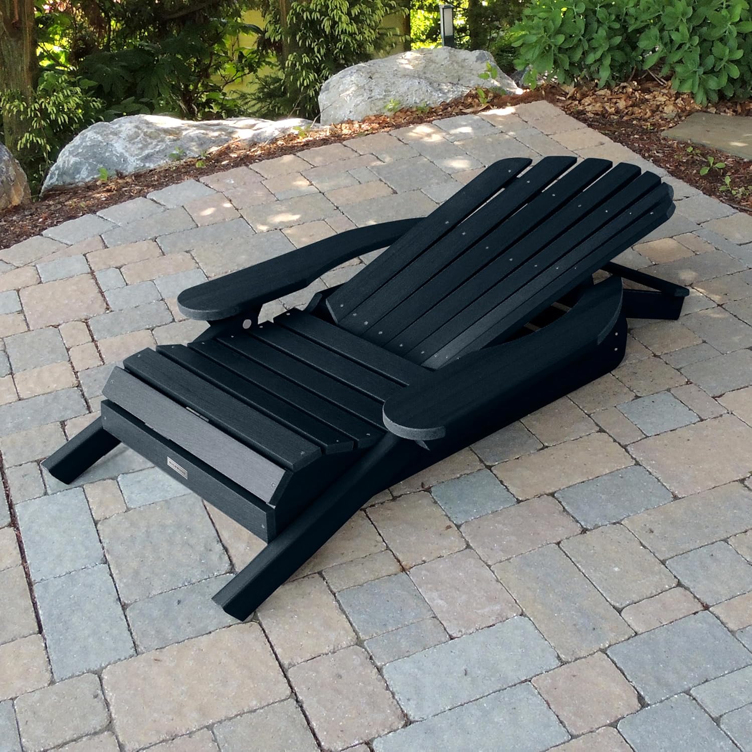 Highwood Hamilton Made in The USA Folding and Reclining Adirondack Chair, Adult Size, Federal Blue