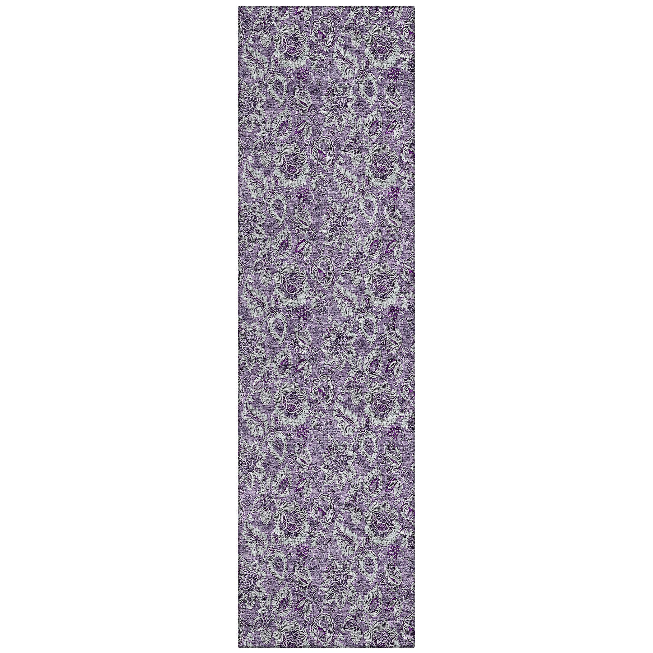 Addison Rugs Chantille ACN661 Purple 2'3" x 7'6" Indoor Outdoor Hallway Runner Rug, Easy Clean, Machine Washable, Non Shedding, Kitchen Area Carpet for Bathroom, Patio, Laundry and Bedroom Rug