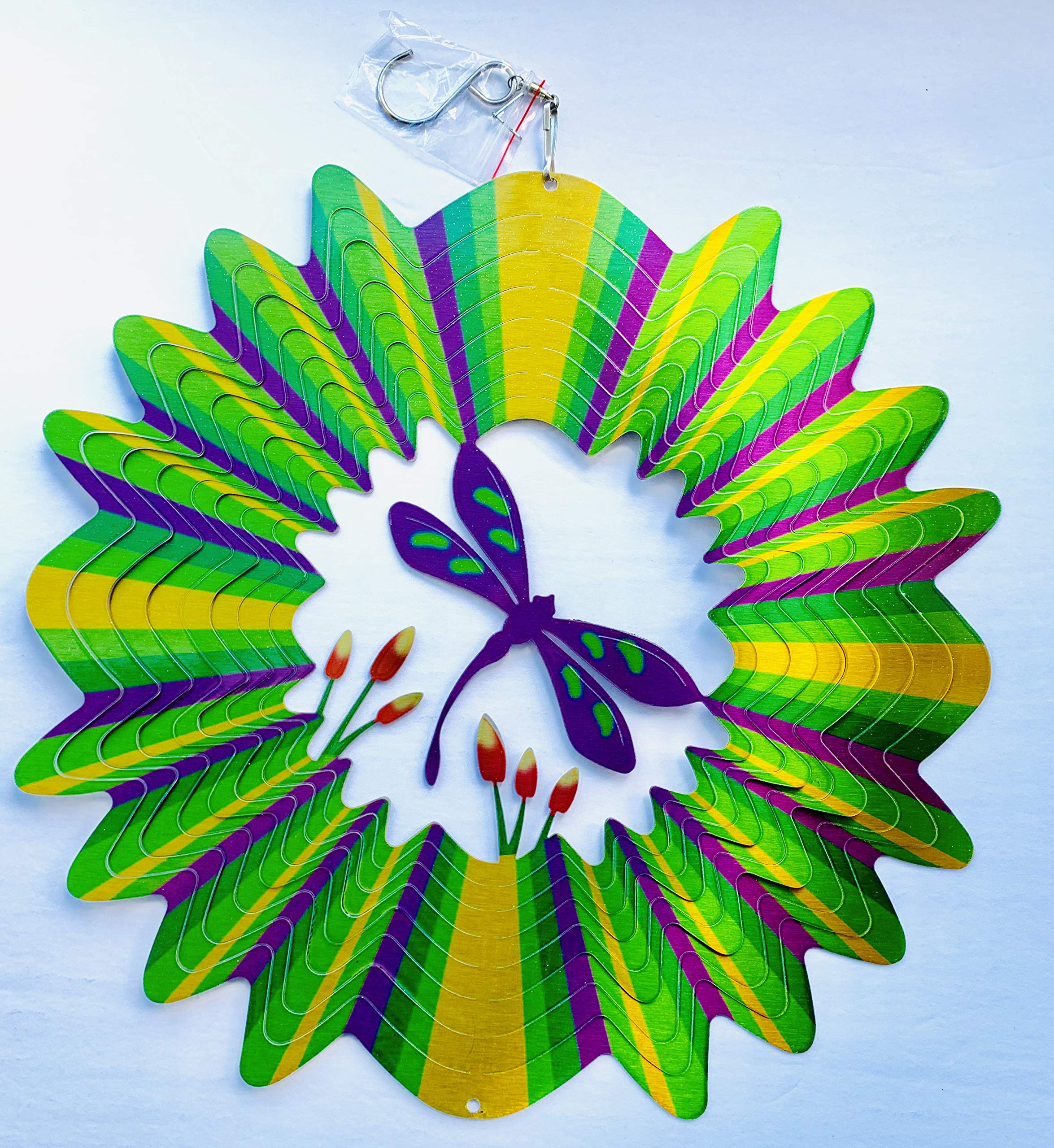 5 Pezzi Girandole Colorate Mulino a Vento Giardino Scaccia Uccelli Girandola a Vento per Feste per Bambini Esterni Decorazioni da Giardino Balconi Terrazzi, 24 * 55cm (arcobaleno