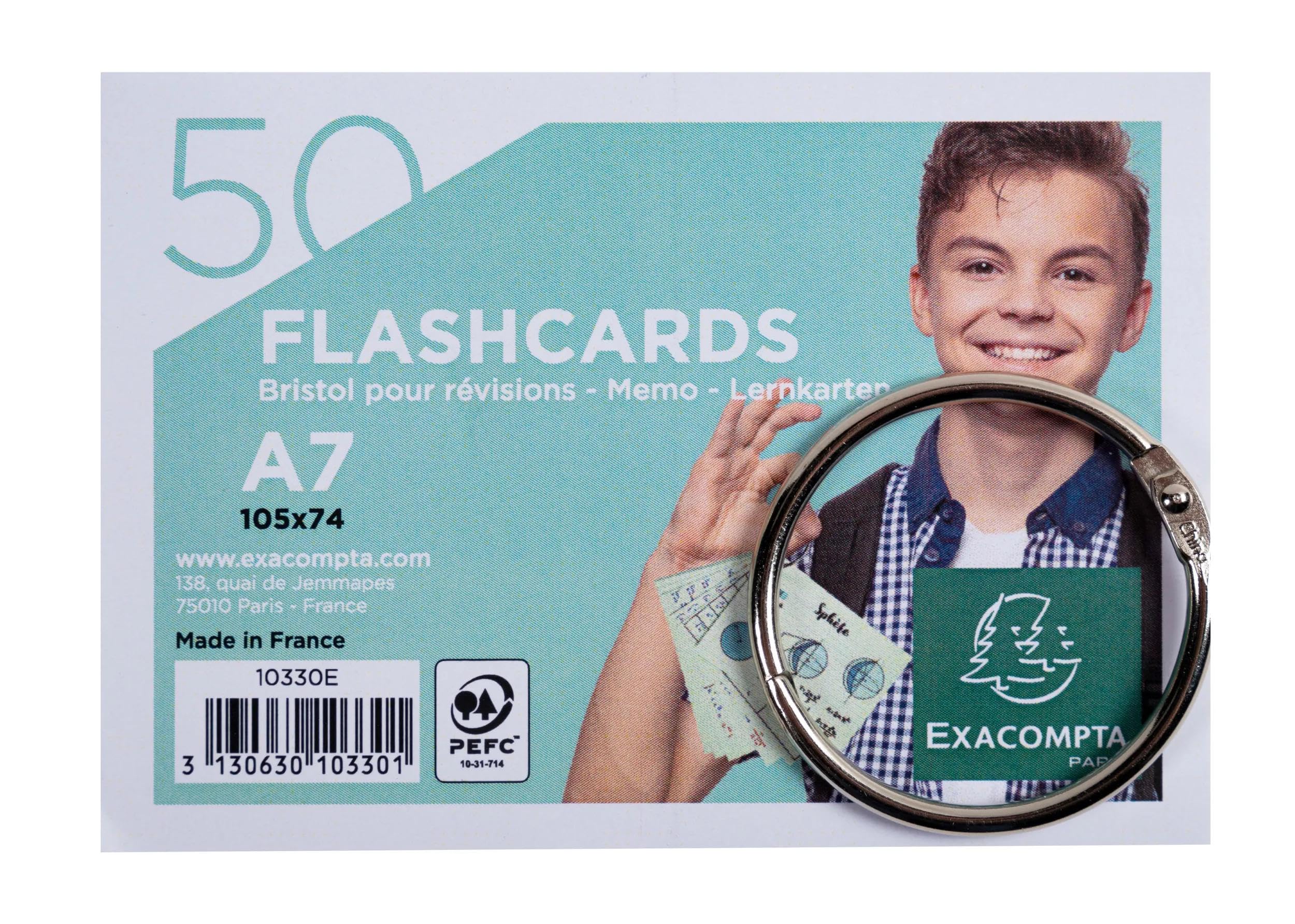 Exacompta Index Cards 10330E A7 Assorted 7.4 X 10.5 X 1.3 Cm Pack Of 19