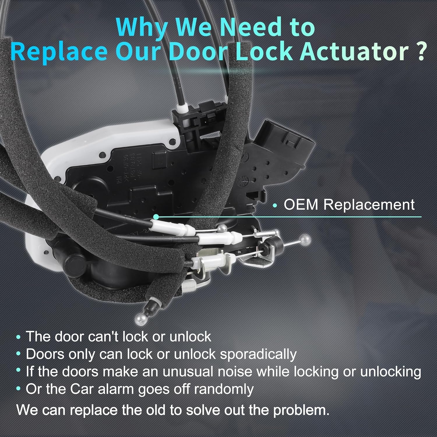 X AUTOHAUX Replacement Rear Right Passenger Side Power Door Lock Actuator Motor with Cable for Nissan Altima 2007-2012 Door Latch Actuator Assembly Replace No.82500ZX60A/82500JA00A Black
