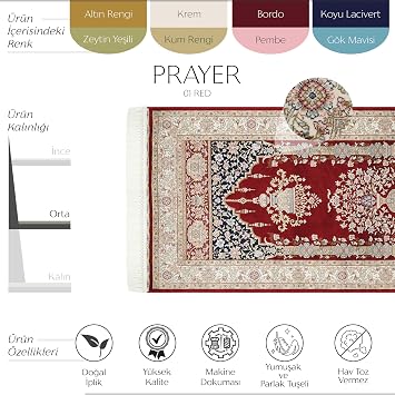 Cool Carpet Prayer 01 Red Prayer Rug Thick Prayer Rug Dowry Bride Groom Double Bundle Prayer Rug