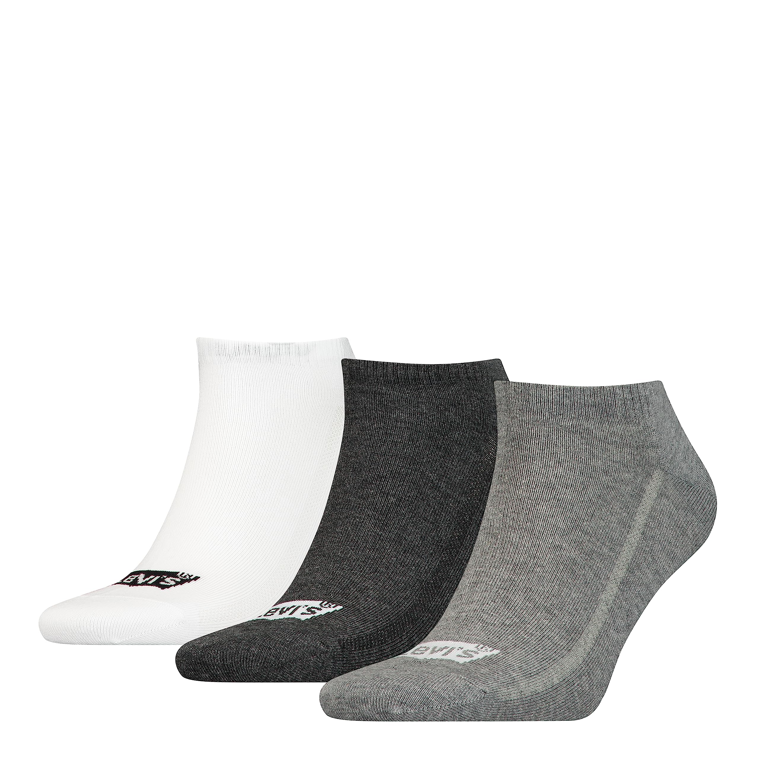 Levi's Unisex Recycled Cotton Sneaker Sock, grey combo, 43/46
