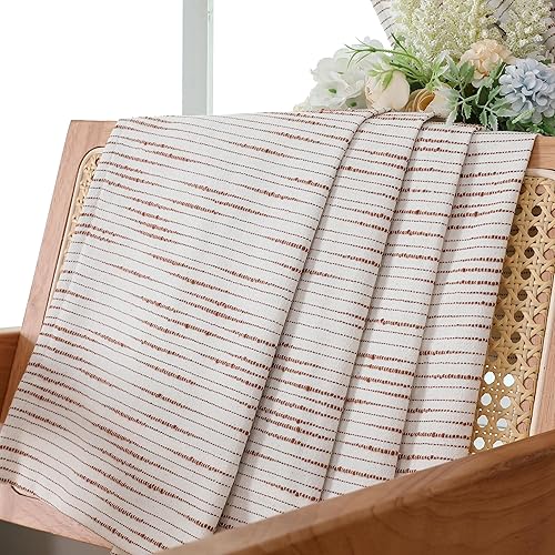 Miniatura 7 de OWENIE Cortinas 100% opacas de 84 pulgadas de largo, juego de 2 paneles para dormitorio, sala de estar, cortina de textura de rayas de doble capa