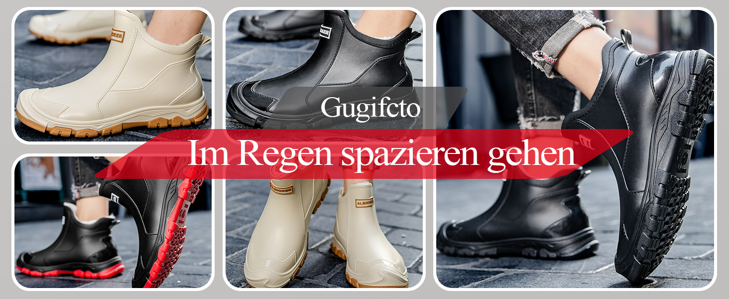 Barfuß Gummistiefel Herren Mit Stahlkappe - Rutschfeste Halbstiefel Für Garten & Outdoor | Wasserdicht & Bequem