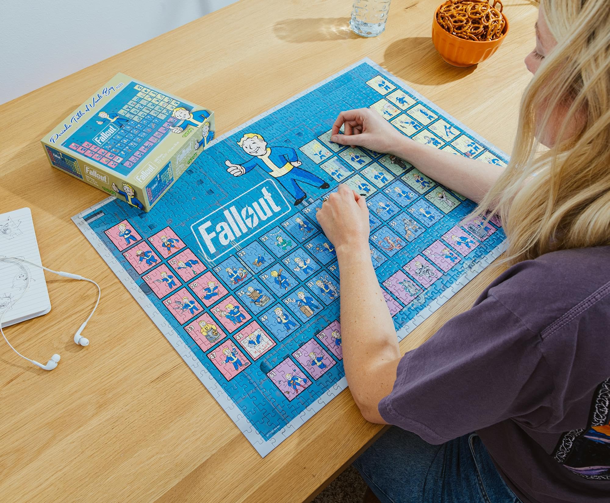 Fallout Tableau périodique du Vault Boy Puzzle 1000 pièces pour adultes | 28 x 20 pouces