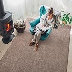 Keeko Soft 5x7 Area Rug, Washable Rugs for Bedrooms Living Room Brown and White Modern Memory Foam Area Rug Minimalist Low Pile Indoor Carpet Non-Slip Rug for Kids Room Classroom Home Decor