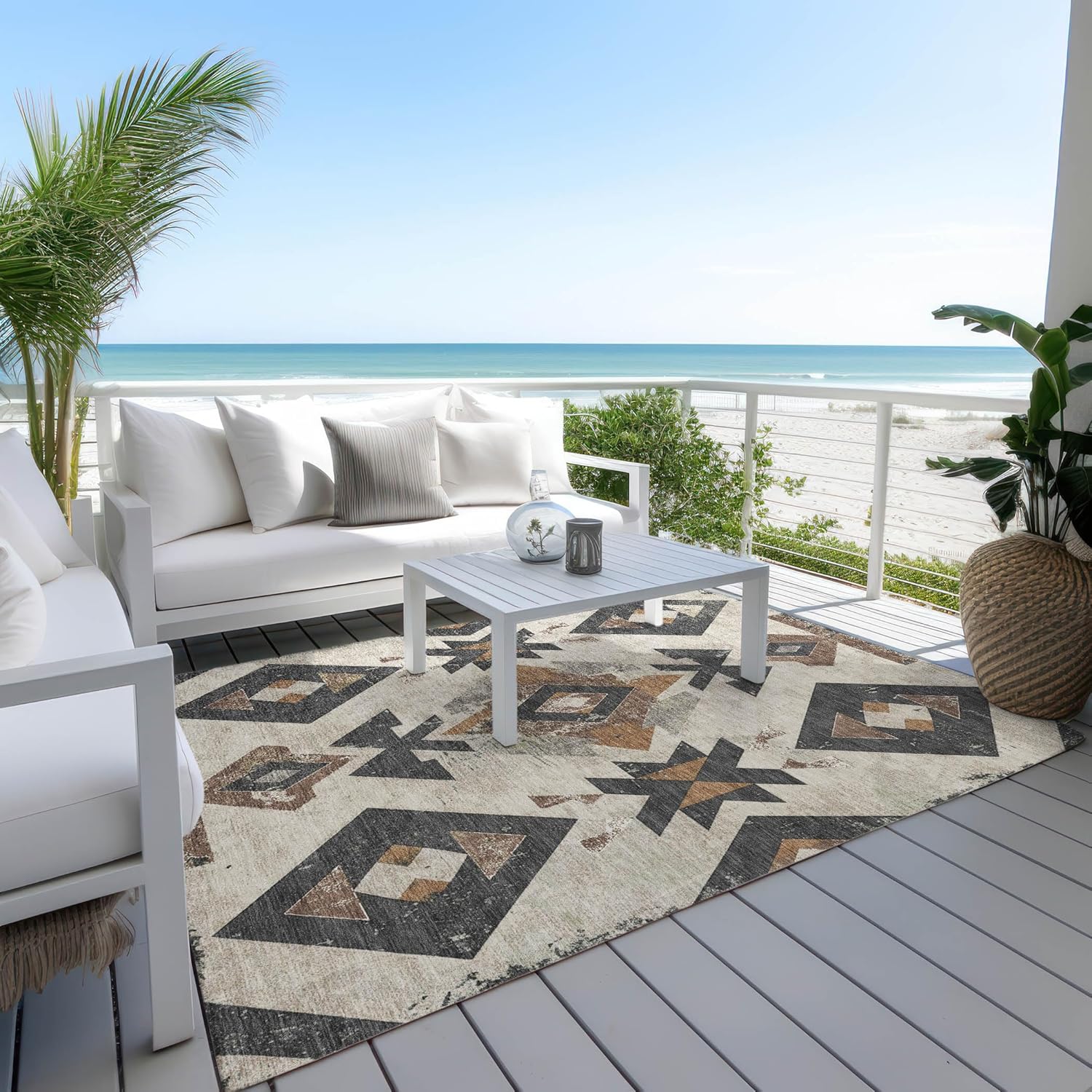 Addison Rugs Chantille ACN1882 Beige 2'6" x 3'10" Indoor/Outdoor, Machine Washable, Easy Clean, Non Shedding, Bedroom, Living Room, Dining Room, Kitchen, Patio Rug